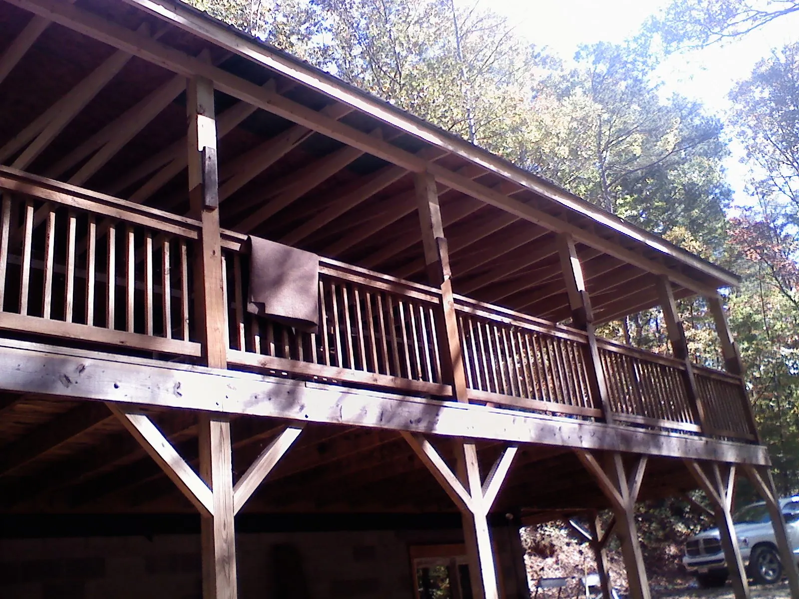 Timber framing under a new elevated porch and deck — Roof Leak Repair in Wolcottville by Roofing Brothers